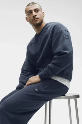 Field-sweatshirt met ronde hals - Navy