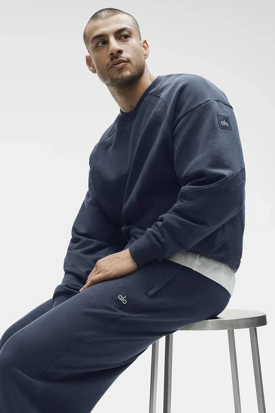 Field-sweatshirt met ronde hals - Navy