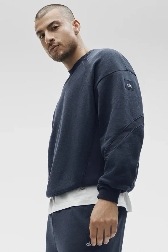 Field-sweatshirt met ronde hals - Navy