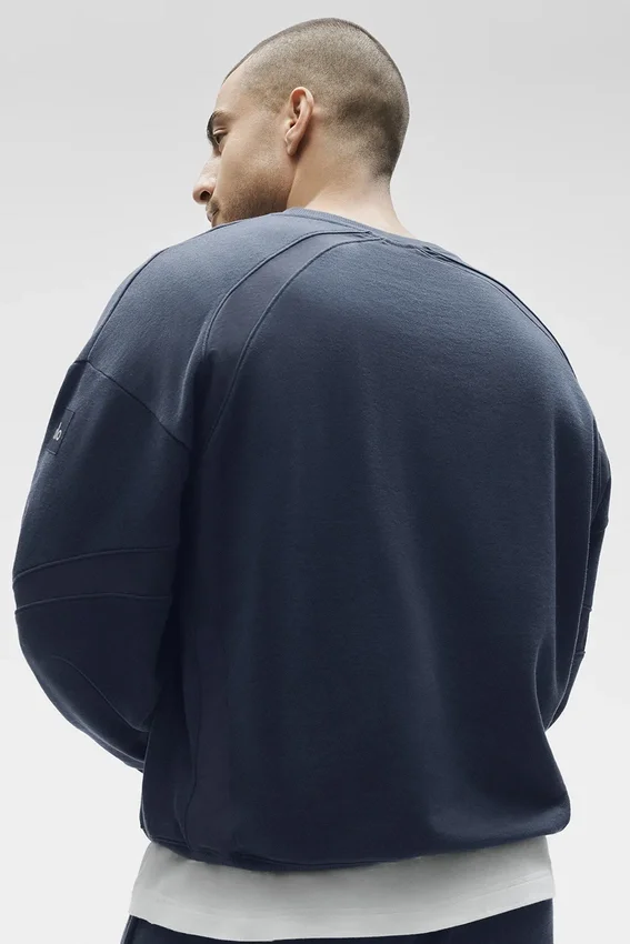 Field-sweatshirt met ronde hals - Navy