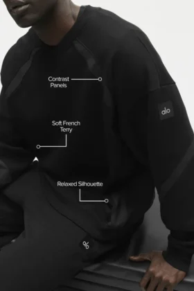 Field sweatshirt met ronde hals – Zwart