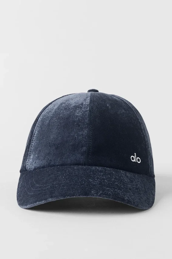 Fluwelen Off-Duty-pet - Marineblauw