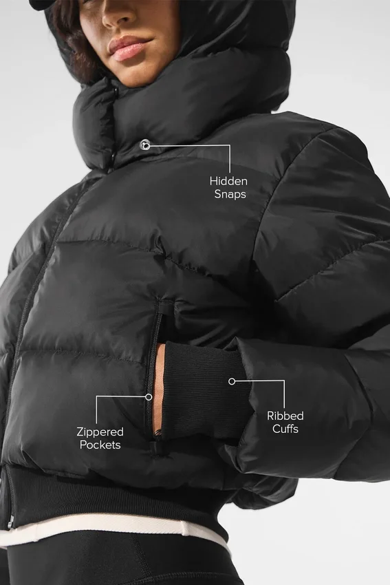 Foxy pufferjack – Zwart
