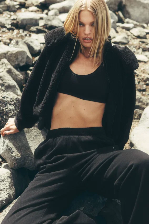 Foxy Sherpa-jas - Zwart