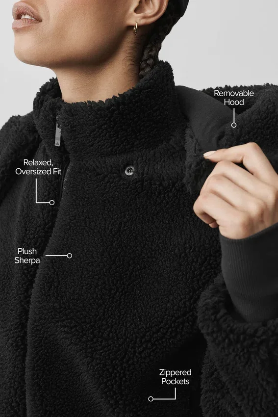 Foxy Sherpa-jas - Zwart