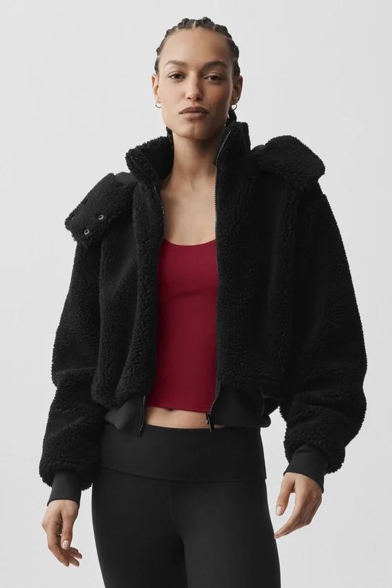 Foxy Sherpa-jas - Zwart