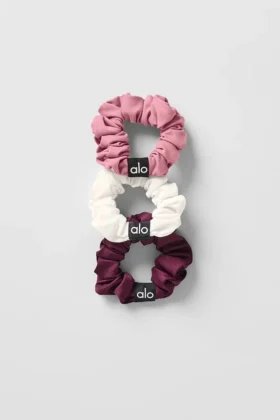 Fresh Mini Scrunchie 3-pack - Bordeauxrood/Roze Wilde Roos/Ivoor