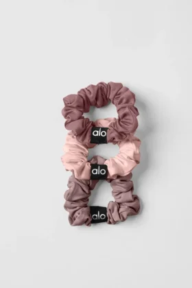 Fresh Mini Scrunchie 3-pack - Mushroom/Pink Quartz/Smoky Quartz