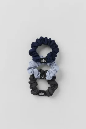 Fresh Mini Scrunchie 3-pack - Winter Frost/marineblauw/antraciet