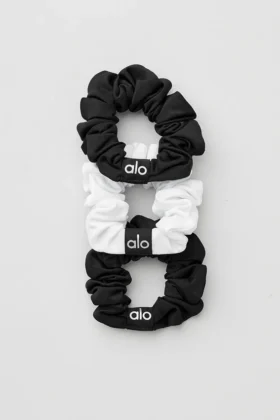Fresh Mini Scrunchie (3-pack) - Zwart/Wit