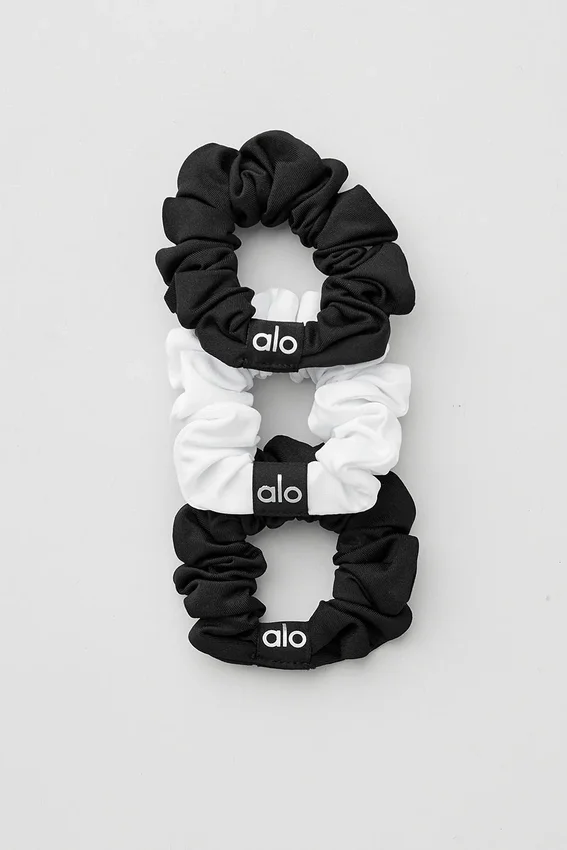 Fresh Mini Scrunchie (3-pack) - Zwart/Wit