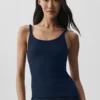 Geribbelde Adore-tanktop - marineblauw