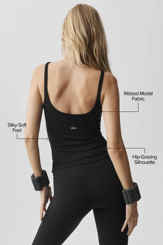 Geribbelde Adore-top - Zwart