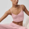 Geribbelde Delicate Lounge-top - Vintage roze