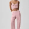 Geribbelde Delicate Lounge-top - Vintage roze
