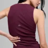 Geribbelde En Pointe-tanktop - Bordeaux