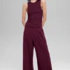 Geribbelde En Pointe-tanktop - Bordeaux