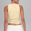 Geribbelde En Pointe-tanktop - Candlelight Yellow
