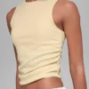 Geribbelde En Pointe-tanktop - Candlelight Yellow