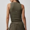 Geribbelde En Pointe-top - Olive Tree