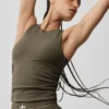 Geribbelde En Pointe-top - Olive Tree