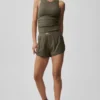 Geribbelde En Pointe-top - Olive Tree