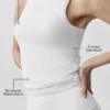 Geribbelde En Pointe-top - White