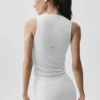 Geribbelde En Pointe-top - White