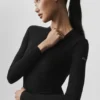 Geribd Sea Coast-shirt met lange mouwen – Zwart