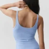 Geribde Adore-tanktop - Licht Provence-blauw