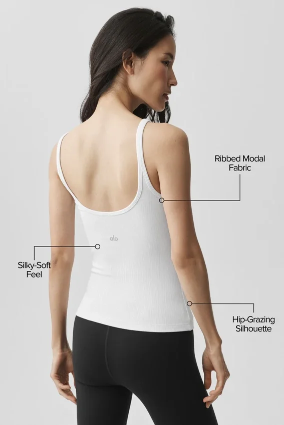 Geribde Adore-tanktop - Wit