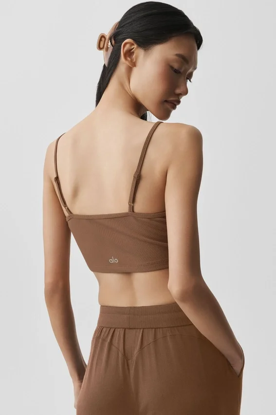 Geribde Delicate Lounge-top - Sun Kissed Brown