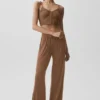 Geribde Delicate Lounge-top - Sun Kissed Brown