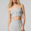 Geribde, delicate loungetop – Athletic Heather Grey