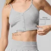 Geribde, delicate loungetop – Athletic Heather Grey
