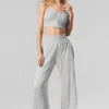 Geribde, delicate loungetop – Athletic Heather Grey