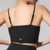 Geribde, delicate loungetop - Zwart
