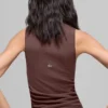 Geribde En Pointe-tanktop - Brownstone