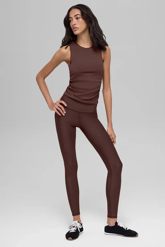 Geribde En Pointe-tanktop - Brownstone