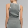 Geribde, gebreide Highline cropped trui – Lunar Grey/White