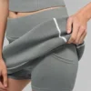Geribde Highline-minirok van tricot – Lunar Grey/White