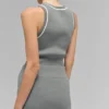 Geribde Highline-minirok van tricot – Lunar Grey/White