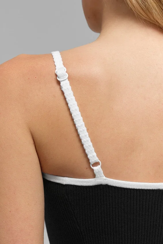 Geribde Highline-trui van tricot - Zwart/Wit