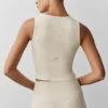Geribde modal Henley-tanktop - Oatmeal Heather