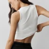 Geribde modal Henley-tanktop - Wit