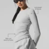 Geribde modal met lange mouwen – Athletic Heather Grey