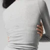 Geribde modal met lange mouwen – Athletic Heather Grey