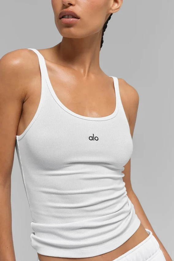 Geribde Prosper-tanktop - Wit