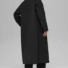 Gewatteerde Skyline lange jas - Zwart