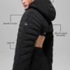 Gewatteerde Starlight-puffer-bolero – Zwart